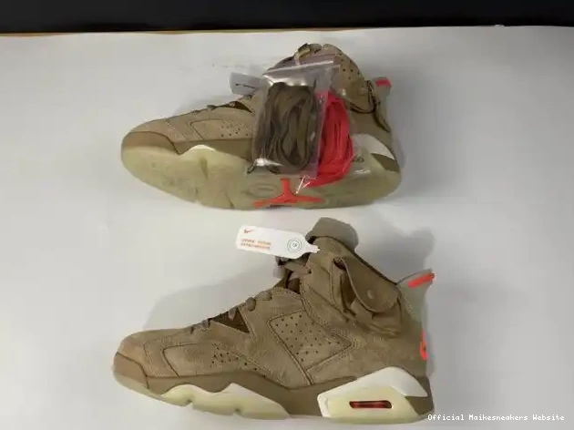 Official Maikesneakers Retro Khaki Travis DH0690-200 Scott 6 Air British Jordan 0624